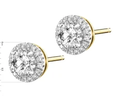 Best Apart Kolczyki z żółtego złota z brylantami laboratoryjnymi - 1,16 ct - próba 750