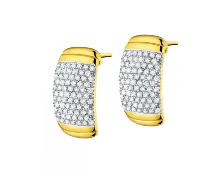 Apart Kolczyki z żółtego złota z brylantami - 0,60 ct - próba 585