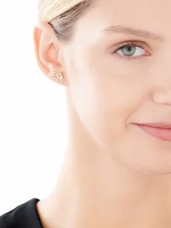 New Apart Kolczyki z żółtego złota z brylantami - motyle - 0,02 ct - próba 375