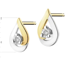 Apart Kolczyki z żółtego złota z brylantami - 0,01 ct - próba 375