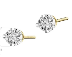Discount Apart Kolczyki z żółtego złota z brylantami - serca - 0,24 ct - próba 585