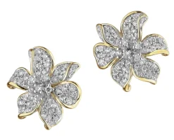 Apart Kolczyki z żółtego złota z brylantami - kwiaty - 0,60 ct - próba 585< Wszystkie
