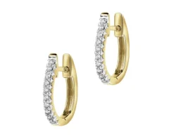 Hot Apart Kolczyki z żółtego złota z brylantami - koła - 0,15 ct - próba 585