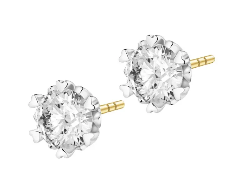 Apart Kolczyki z żółtego złota z brylantami - serca - 0,85 ct - próba 585< Wszystkie
