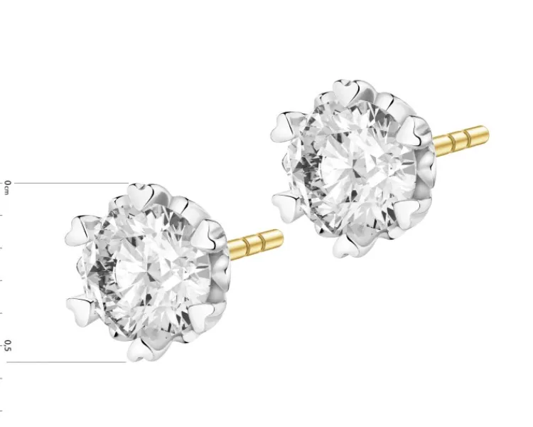 Apart Kolczyki z żółtego złota z brylantami - serca - 0,85 ct - próba 585< Wszystkie