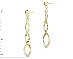 Clearance Apart Kolczyki z żółtego złota z brylantami - 0,008 ct - próba 585