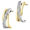 Hot Apart Kolczyki z żółtego złota z brylantami - 0,04 ct - próba 375