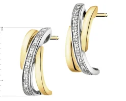 Hot Apart Kolczyki z żółtego złota z brylantami - 0,04 ct - próba 375