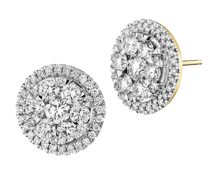 Best Apart Kolczyki z żółtego złota z brylantami - 2,37 ct - próba 585