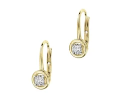 Online Apart Kolczyki z żółtego złota z brylantami - 0,10 ct - próba 585