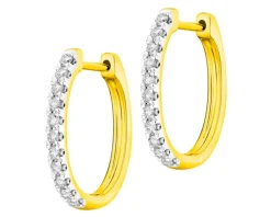 Best Apart Kolczyki z żółtego złota z brylantami - koła - 0,25 ct - próba 585