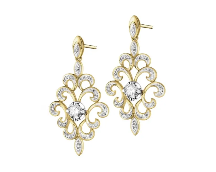 Sale Apart Kolczyki z żółtego złota z brylantami - 0,70 ct - próba 585