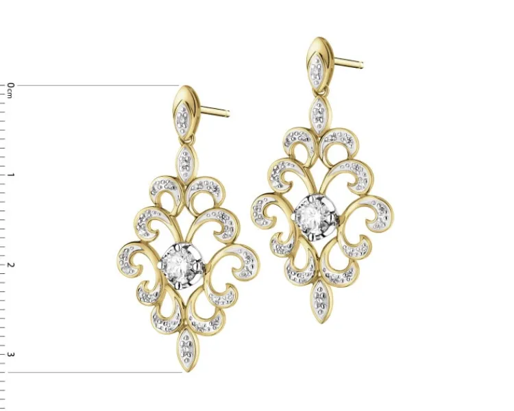Sale Apart Kolczyki z żółtego złota z brylantami - 0,70 ct - próba 585