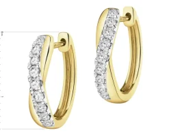 Outlet Apart Kolczyki z żółtego złota z brylantami  laboratoryjnymi  - koła - 0,33 ct - próba 585