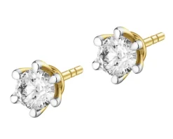 New Apart Kolczyki z żółtego złota z brylantami laboratoryjnymi - 0,31 ct - próba 585