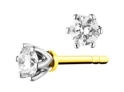 Hot Apart Kolczyki z żółtego złota z brylantami - 0,16 ct - próba 585