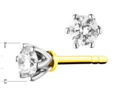 Hot Apart Kolczyki z żółtego złota z brylantami - 0,16 ct - próba 585