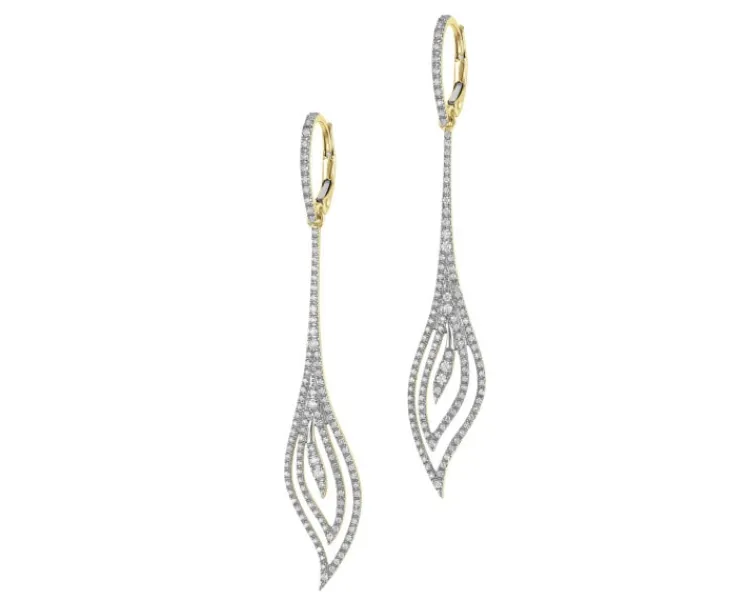 Best Apart Kolczyki z żółtego złota z brylantami - 0,77 ct - próba 585