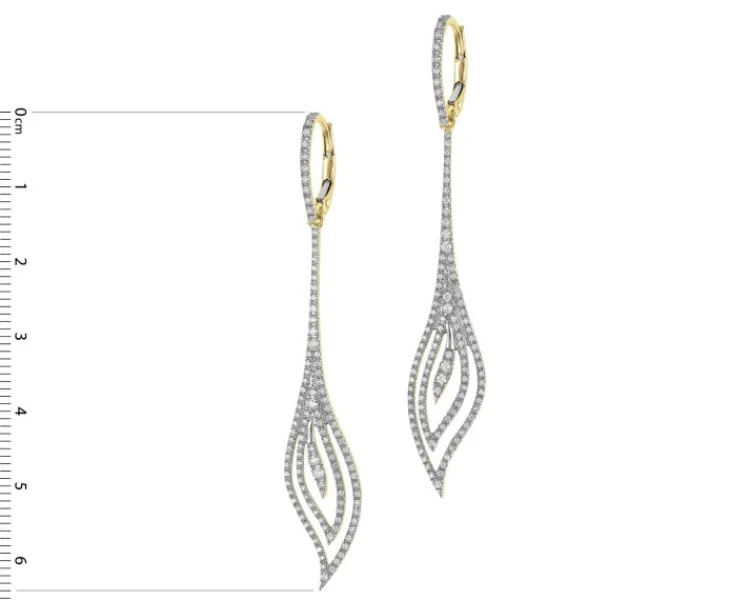Best Apart Kolczyki z żółtego złota z brylantami - 0,77 ct - próba 585
