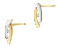 Apart Kolczyki z żółtego złota z brylantami - 0,02 ct - próba 585< Kolczyki Z Diamentami