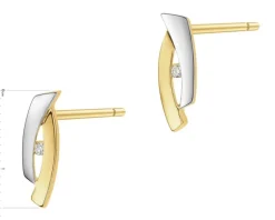 Apart Kolczyki z żółtego złota z brylantami - 0,02 ct - próba 585< Kolczyki Z Diamentami
