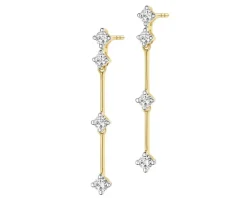Apart Kolczyki z żółtego złota z brylantami - 0,56 ct - próba 585< Wszystkie