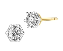 New Apart Kolczyki z żółtego złota z brylantami - 0,25 ct - próba 585