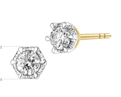 New Apart Kolczyki z żółtego złota z brylantami - 0,25 ct - próba 585