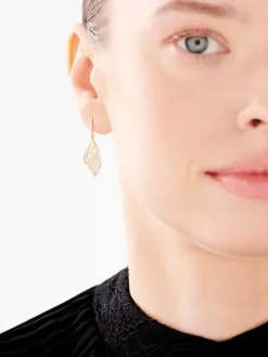 Apart Kolczyki z żółtego złota z brylantami - liście - 0,08 ct - próba 585< Kolczyki Z Diamentami
