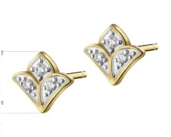 Clearance Apart Kolczyki z żółtego złota z brylantami - 0,05 ct - próba 375