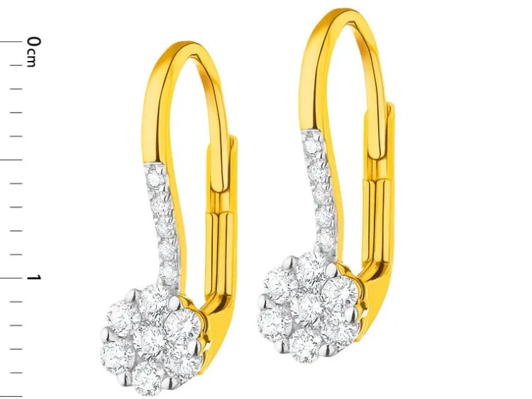 Outlet Apart Kolczyki z żółtego złota z brylantami - 0,32 ct - próba 585