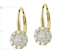 Best Apart Kolczyki z żółtego złota z brylantami - 0,66 ct - próba 585
