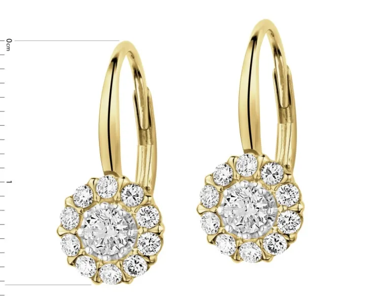 Best Apart Kolczyki z żółtego złota z brylantami - 0,66 ct - próba 585