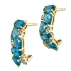 Outlet Apart Kolczyki z żółtego złota z brylantami i topazami London Blue - próba 585