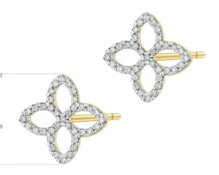Apart Kolczyki z żółtego złota z brylantami - kwiaty - 0,19 ct - próba 585< Wszystkie