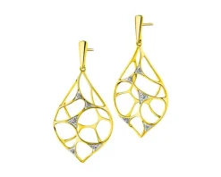 Apart Kolczyki z żółtego złota z brylantami - 0,09 ct - próba 585< Kolczyki Z Diamentami