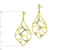 Apart Kolczyki z żółtego złota z brylantami - 0,09 ct - próba 585< Kolczyki Z Diamentami