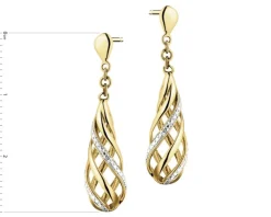 Online Apart Kolczyki z żółtego złota z brylantami - 0,006 ct - próba 375