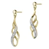 Clearance Apart Kolczyki z żółtego złota z brylantami - 0,02 ct - próba 585