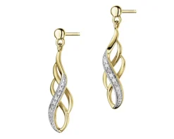 Clearance Apart Kolczyki z żółtego złota z brylantami - 0,02 ct - próba 585