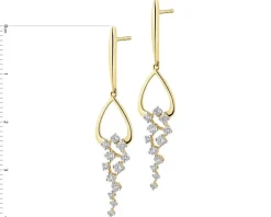 Apart Kolczyki z żółtego złota z brylantami - 0,44 ct - próba 585< Kolczyki Z Diamentami