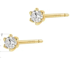 Best Apart Kolczyki z żółtego złota z brylantami - 0,20 ct - próba 585