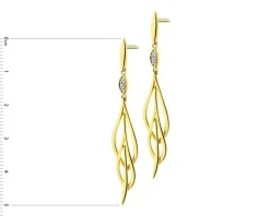 Apart Kolczyki z żółtego złota z brylantami - 0,01 ct - próba 585< Kolczyki Z Diamentami