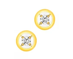 Apart Kolczyki z żółtego złota z brylantami - koła - 0,16 ct - próba 585< Kolczyki Z Diamentami