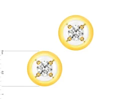 Apart Kolczyki z żółtego złota z brylantami - koła - 0,16 ct - próba 585< Kolczyki Z Diamentami