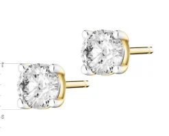 Apart Kolczyki z żółtego złota z brylantami laboratoryjnymi - 0,50 ct - próba 585< Kolczyki Z Diamentami