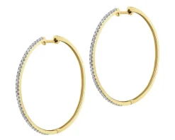 Best Apart Kolczyki z żółtego złota z brylantami - koła - 0,50 ct - próba 585