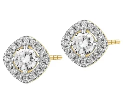 New Apart Kolczyki z żółtego złota z brylantami - 0,55 ct - próba 585