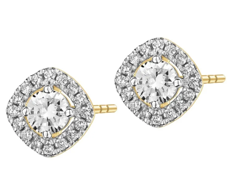 New Apart Kolczyki z żółtego złota z brylantami - 0,55 ct - próba 585