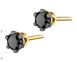 Apart Kolczyki z żółtego złota z czarnymi brylantami - 0,49 ct - próba 585< Kolczyki Z Diamentami